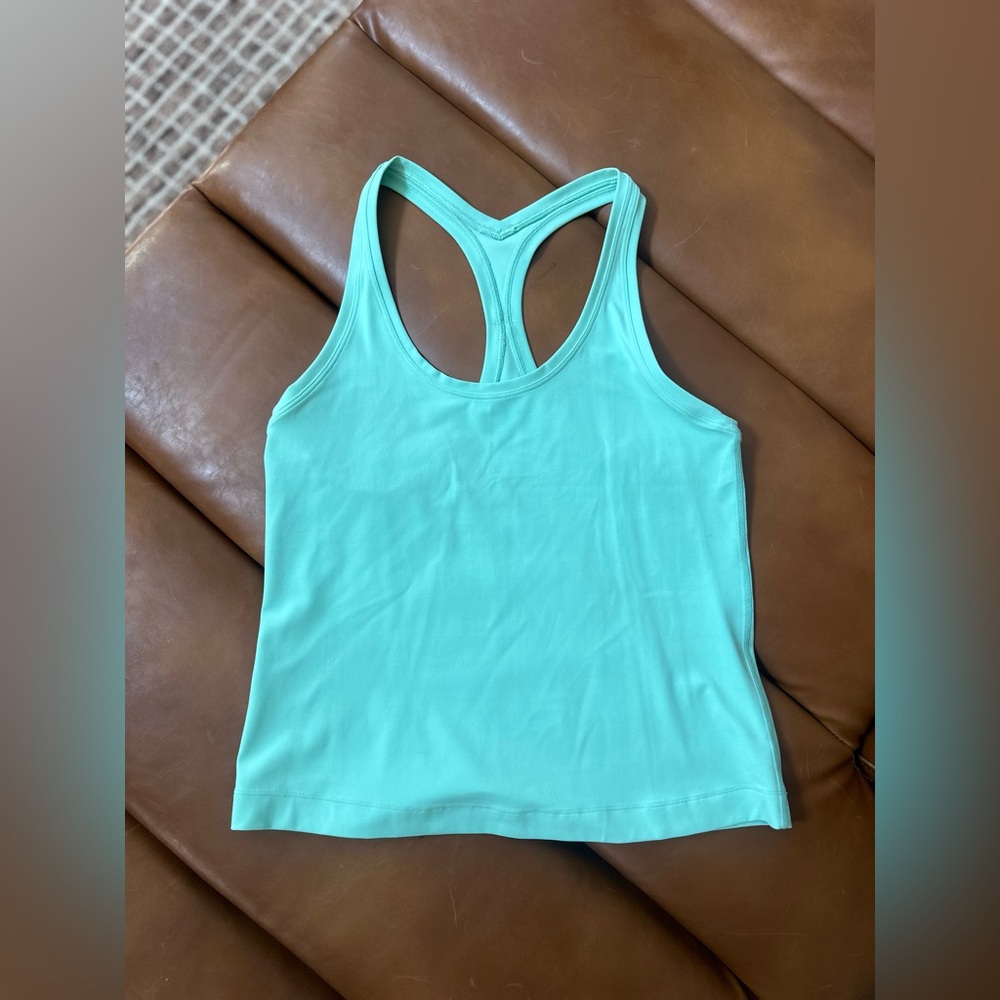 Mint Green Lululemon Cropped Racerback Tank Top